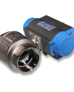 Ball valve 3" w/part-turn valve actuator & one-way restricto